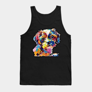 Puppy Colorful Pop art design for Dog Lover Tank Top